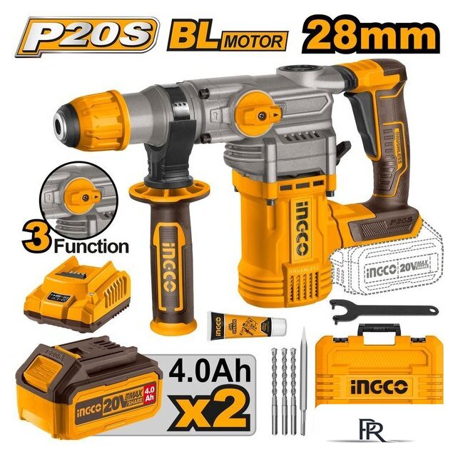 Перфоратор Ingco CRHLI202882 (с 2-мя АКБ, кейс) - Изображение №1 — Интернет-магазин ПроЗаказ