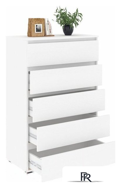 Комод Кортекс-мебель Бари 80 5ш (белый/белый/белый) - Изображение №2 — Интернет-магазин ПроЗаказ