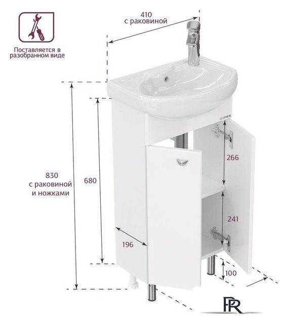 Onika Тумба под умывальник Азов 40.10 (104012) - Изображение №10 — Интернет-магазин ПроЗаказ