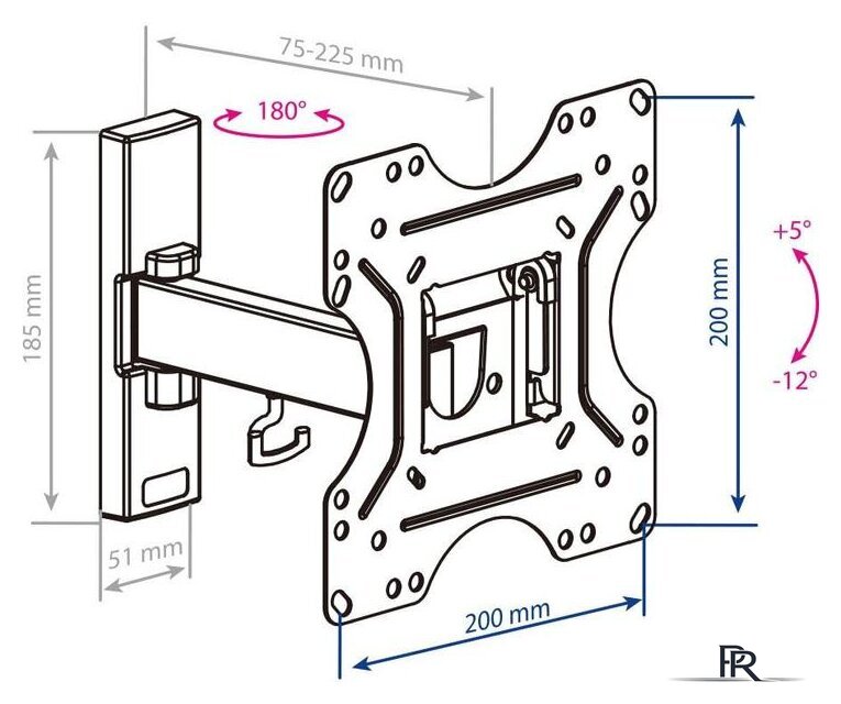Кронштейн для телевизора Kromax Optima 213 (черный) - Изображение №2 — Интернет-магазин ПроЗаказ