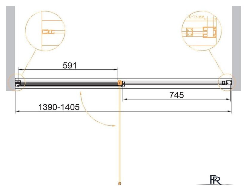 Душевая дверь Cezares URBAN-B-12-140-C-NERO - Изображение №7 — Интернет-магазин ПроЗаказ
