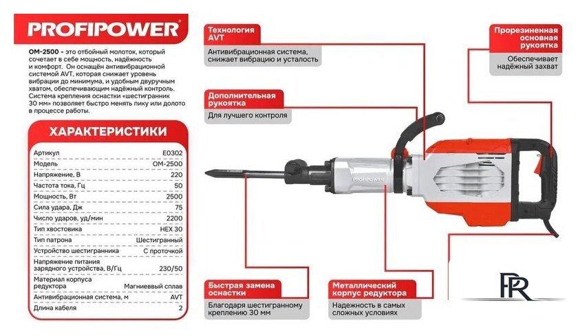 Отбойный молоток Profipower ОМ-2500 - Изображение №20 — Интернет-магазин ПроЗаказ