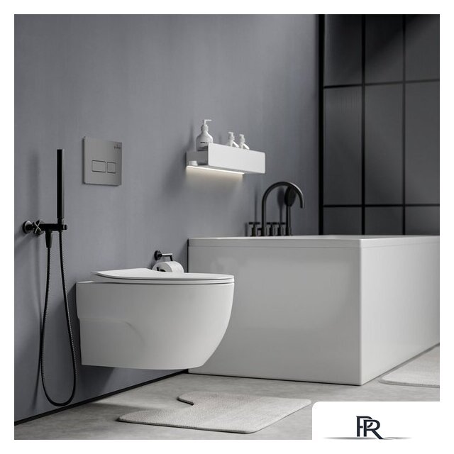 Унитаз подвесной Roxen Porto One Rimless 6 в 1 StounFix Dual Fresh 607036 (кнопка: матовая) - Изображение №11 — Интернет-магазин ПроЗаказ