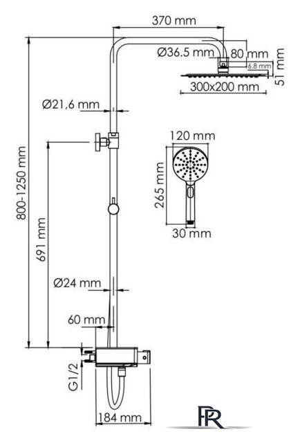 Душевая система  Wasserkraft A113.069.127.CH Thermo - Изображение №3 — Интернет-магазин ПроЗаказ