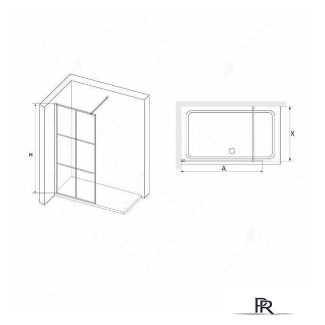 Душевая стенка RGW WA-011B 35101112-84 120 (черный/прозрачное стекло) - Изображение №2 — Интернет-магазин ПроЗаказ