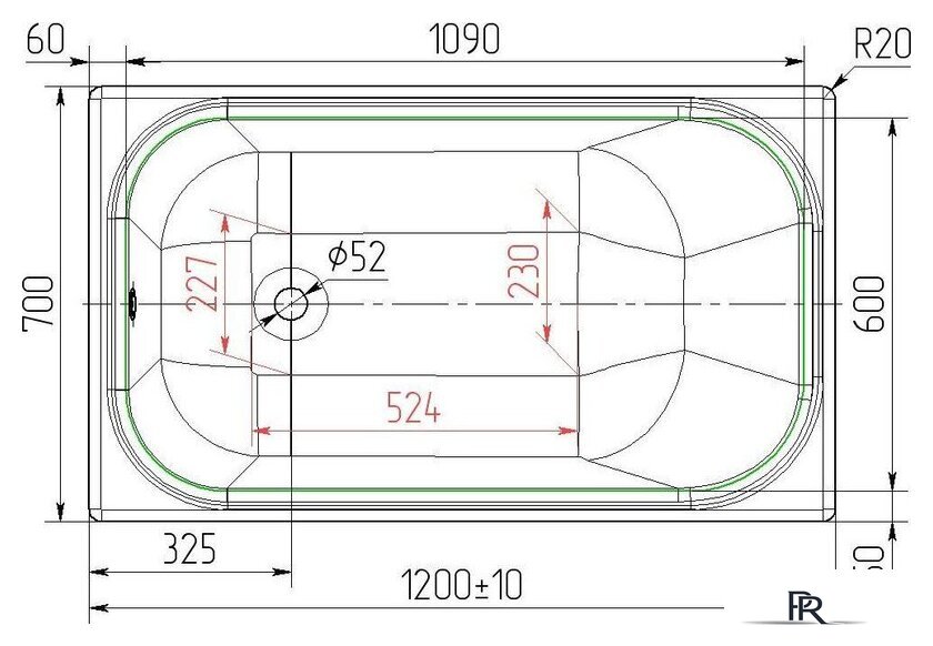 Ванна Универсал Каприз-У 120x70 (1 сорт без ножек с сифоном 21Y11020) - Изображение №4 — Интернет-магазин ПроЗаказ