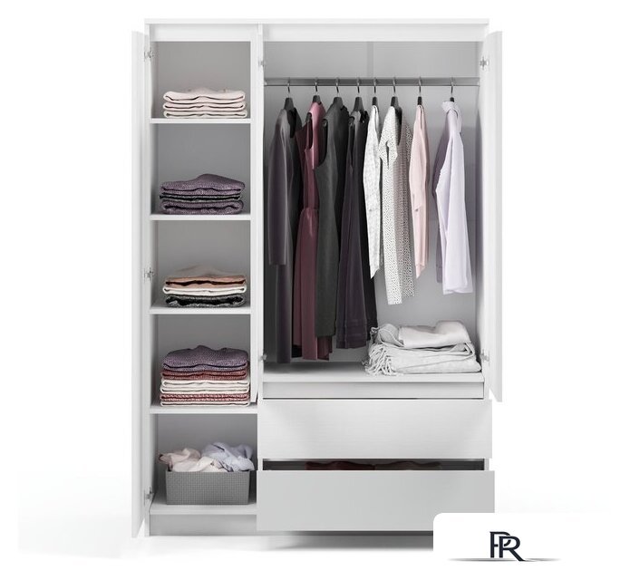 Шкаф распашной Soma ШК-3 (белый) - Изображение №2 — Интернет-магазин ПроЗаказ