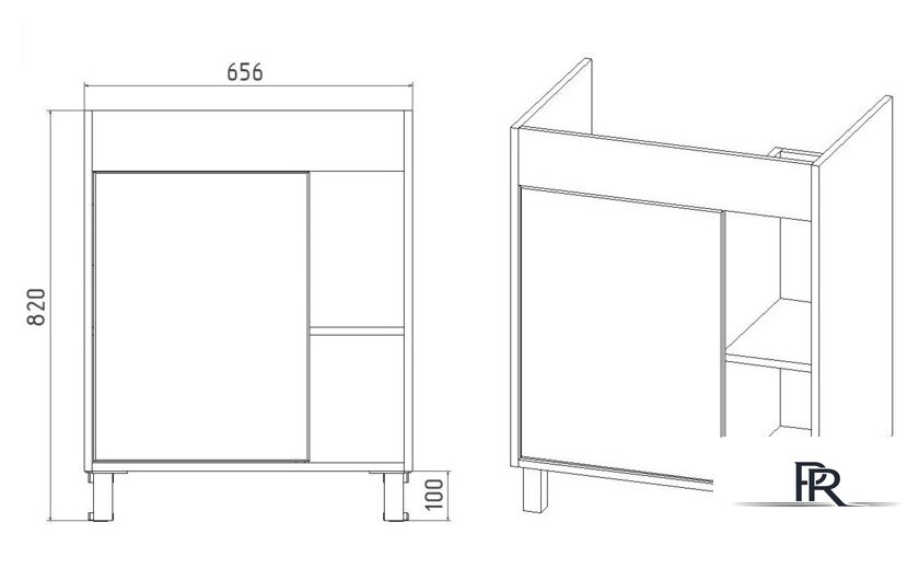  Viant Тумба под умывальник Бостон Como 70 VBOS70CO-T1ST - Изображение №4 — Интернет-магазин ПроЗаказ