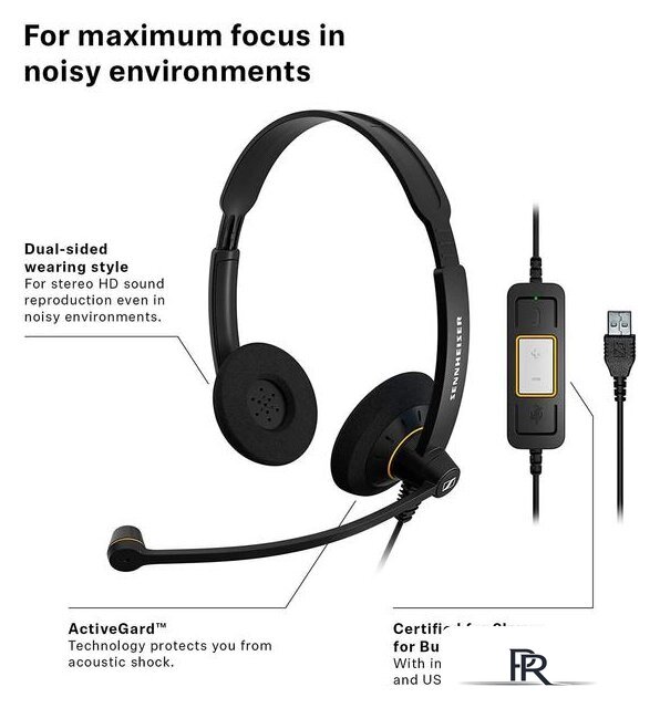 Офисная гарнитура Sennheiser SC 60 USB ML - Изображение №3 — Интернет-магазин ПроЗаказ