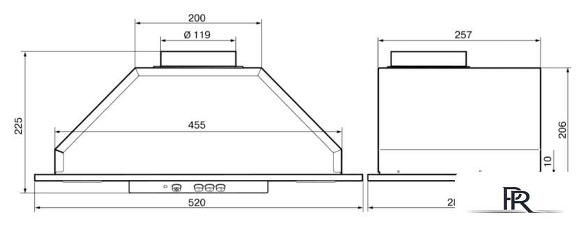 Кухонная вытяжка Elikor Врезной блок 52Н-400-К3Д - Изображение №2 — Интернет-магазин ПроЗаказ