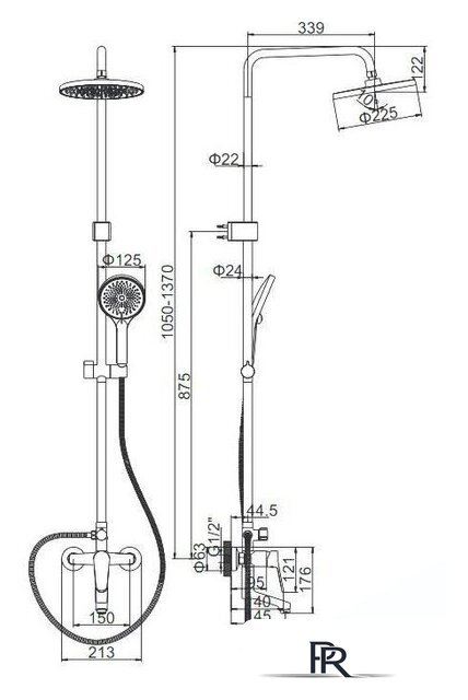 Душевая система  Ledeme H61 L2461 - Изображение №2 — Интернет-магазин ПроЗаказ