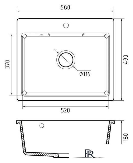 Кухонная мойка GranFest GF-UR-658 (песочный) - Изображение №4 — Интернет-магазин ПроЗаказ