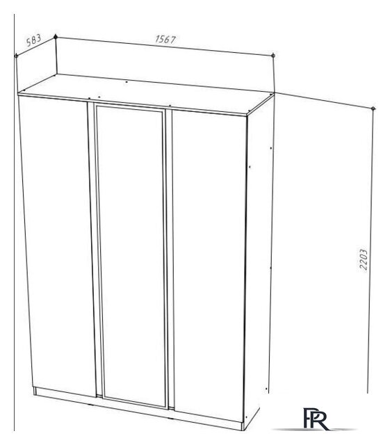 Шкаф распашной НК-Мебель Stern 3-х дверный с зеркалом 72676504 (белый) - Изображение №3 — Интернет-магазин ПроЗаказ