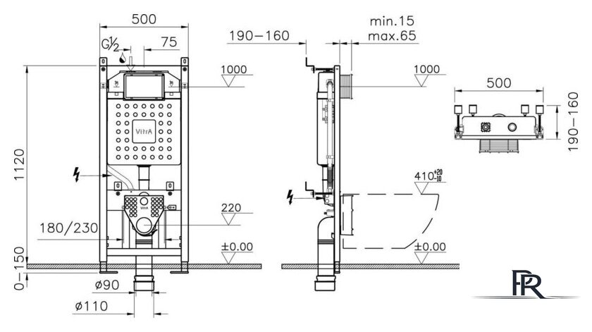 Инсталляция для унитаза Vitra V12 762-5800-01 - Изображение №3 — Интернет-магазин ПроЗаказ