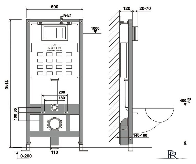 Инсталляция для унитаза Roxen StounFix Dual Fresh 856831 - Изображение №12 — Интернет-магазин ПроЗаказ