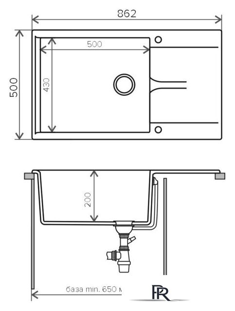 Кухонная мойка Polygran Gals-862 (песочный 302) - Изображение №2 — Интернет-магазин ПроЗаказ