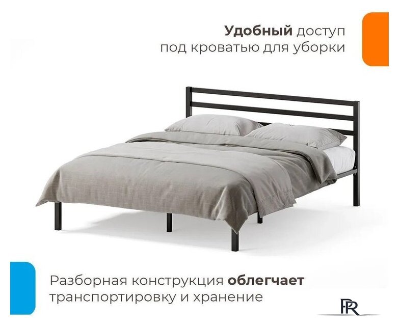 Кровать Домаклево Сталь 180x200 (черный) - Изображение №3 — Интернет-магазин ПроЗаказ