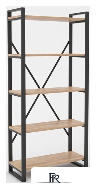 Стеллаж Hype Mebel Стандарт-2 80x170 (черный/дуб галифакс натуральный) - Изображение №1 — Интернет-магазин ПроЗаказ