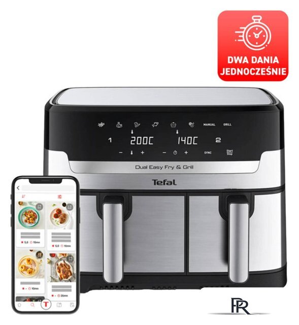Аэрогриль (аэрофритюрница) Tefal Dual Easy Fry & Grill EY905D10 - Изображение №2 — Интернет-магазин ПроЗаказ