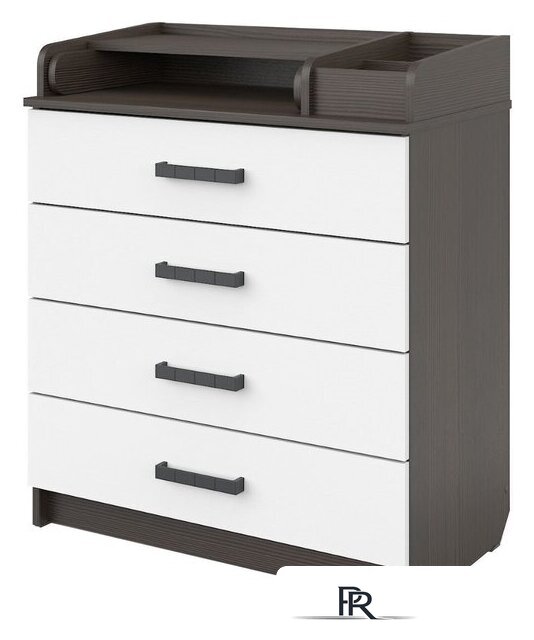 Детский комод Атон Мебель Marvin (бодяга темный/белый) - Изображение №1 — Интернет-магазин ПроЗаказ