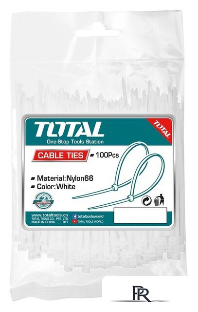 Стяжка для кабеля Total THTCT10201 (100 шт) - Изображение №1 — Интернет-магазин ПроЗаказ