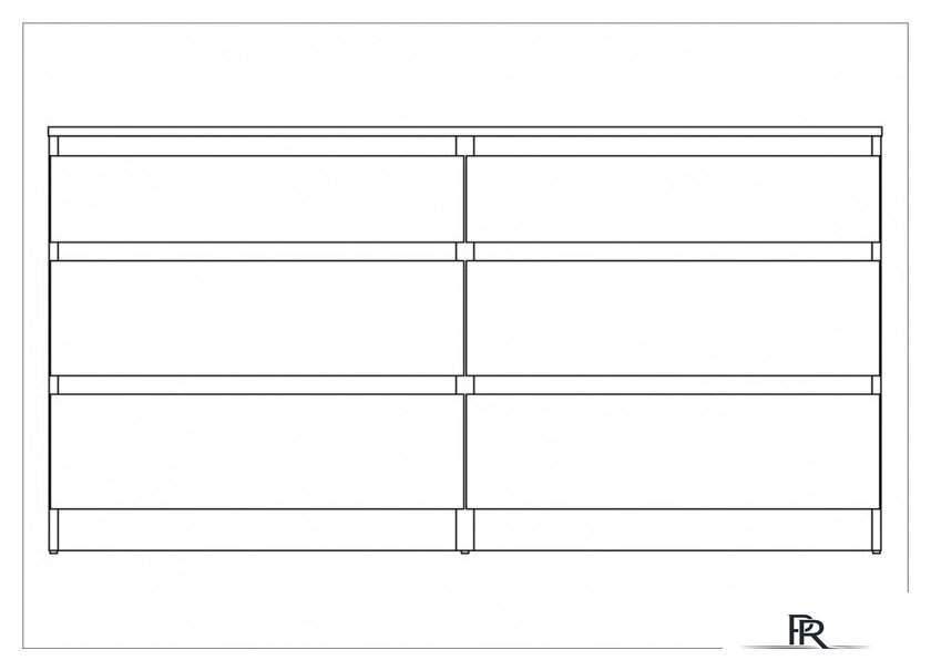 Комод Mio Tesoro Кастор 6 ящиков 2.03.02.080.4 (серый) - Изображение №2 — Интернет-магазин ПроЗаказ