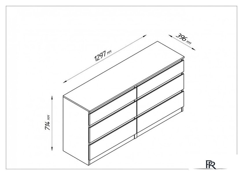Комод Mio Tesoro Кастор 6 ящиков 2.03.02.080.4 (серый) - Изображение №3 — Интернет-магазин ПроЗаказ