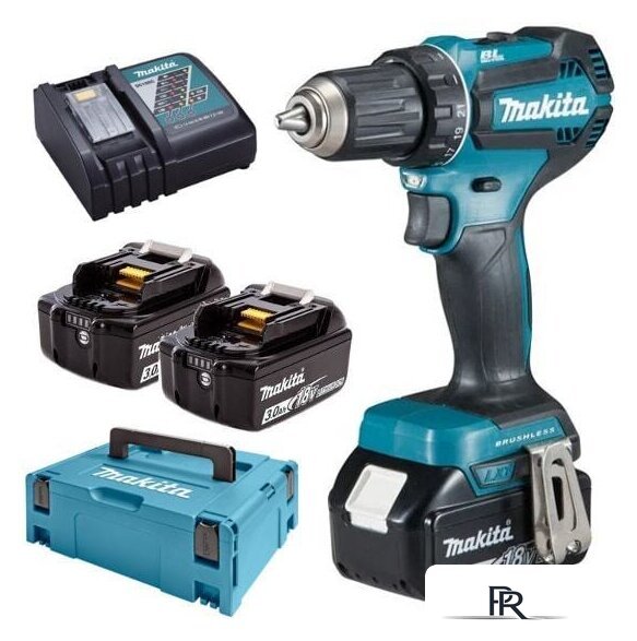 Дрель-шуруповерт Makita DDF485RF3J (с 3-мя АКБ, кейс) - Изображение №1 — Интернет-магазин ПроЗаказ