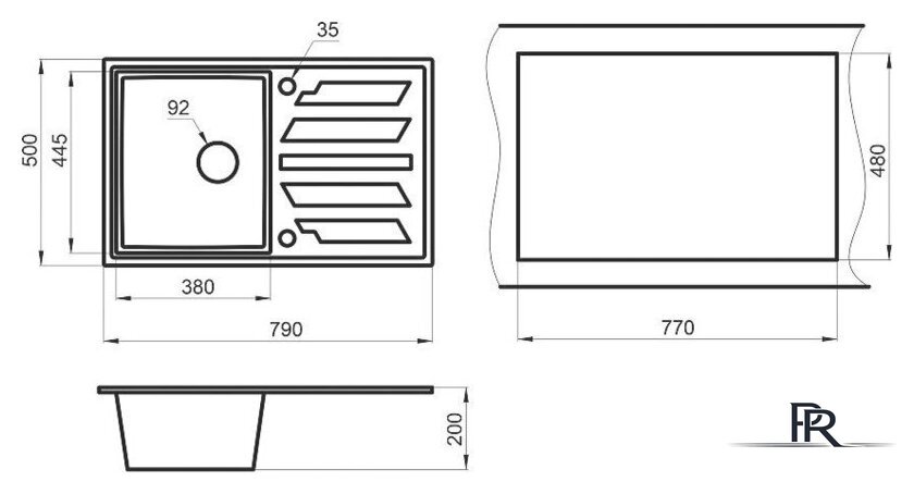 Кухонная мойка Granula GR-8002 (алюминиум) - Изображение №3 — Интернет-магазин ПроЗаказ