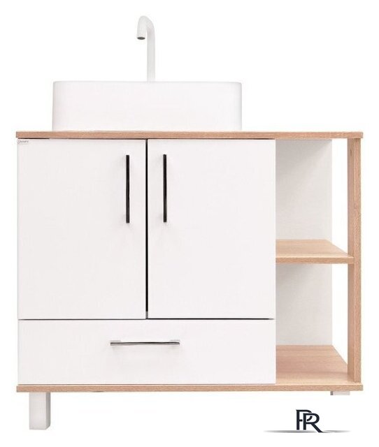  Doratiz Тумба под умывальник Doratiz Гавайи 80 9908.184 (белый/дуб сонома) - Изображение №2 — Интернет-магазин ПроЗаказ