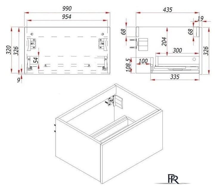  ЗОВ Тумба под умывальник Кито-2 100 2K100LW0MRMC (белый/тростник) - Изображение №8 — Интернет-магазин ПроЗаказ