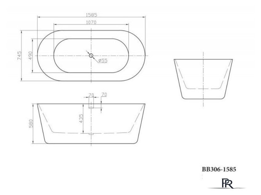 Ванна BelBagno BB306-1585 - Изображение №4 — Интернет-магазин ПроЗаказ