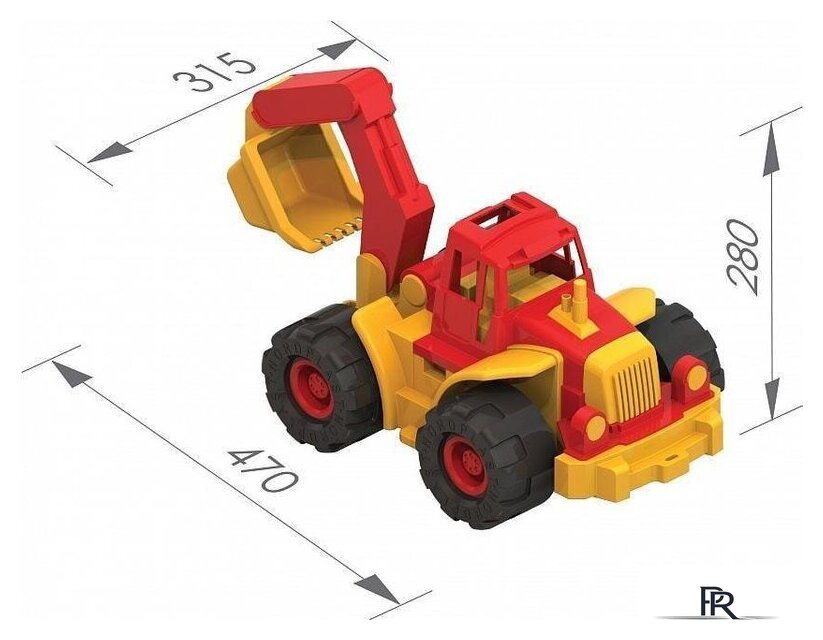 Трактор Нордпласт Трактор Богатырь с ковшом 98 (красный/желтый) - Изображение №3 — Интернет-магазин ПроЗаказ