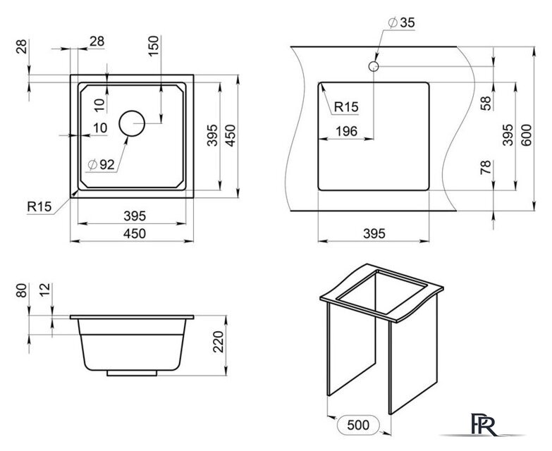 Кухонная мойка Granula KS-4501 (черный) - Изображение №5 — Интернет-магазин ПроЗаказ