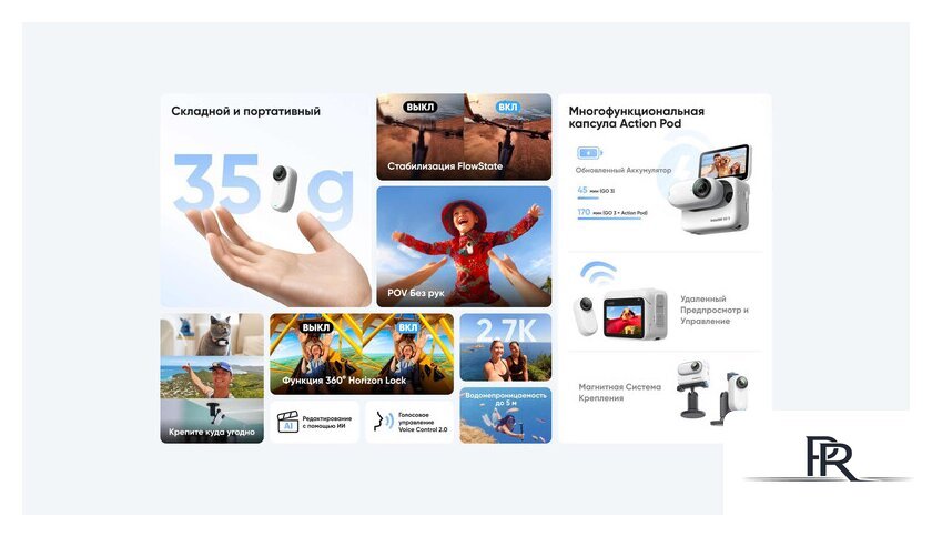 Экшен-камера Insta360 GO3 64GB (арктический белый) - Изображение №8 — Интернет-магазин ПроЗаказ