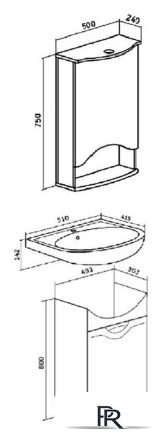  Runo Тумба под умывальник Фортуна 50 (напольная) - Изображение №4 — Интернет-магазин ПроЗаказ
