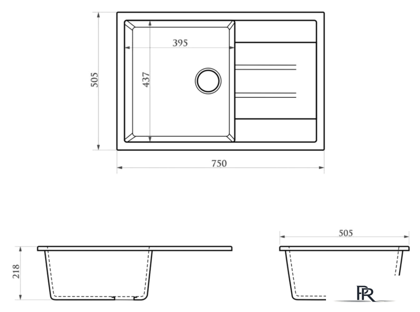 Кухонная мойка Berge BR-7603 (серый матовый) - Изображение №3 — Интернет-магазин ПроЗаказ