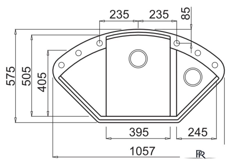 Кухонная мойка Elleci Easy Corner Titanium 73 - Изображение №2 — Интернет-магазин ПроЗаказ