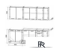 Готовая кухня Интерлиния Мила Лайт 2.3 (бетон лайт/антрацит/опал светлый) - Изображение №3 — Интернет-магазин ПроЗаказ