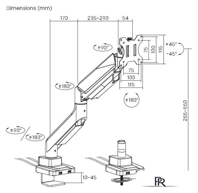 Кронштейн для монитора ErgoSmart Heavy-Duty U - Изображение №15 — Интернет-магазин ПроЗаказ