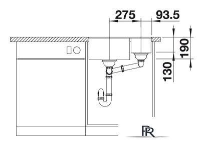 Кухонная мойка Blanco Subline 340/160-F 525984 (черный) - Изображение №4 — Интернет-магазин ПроЗаказ