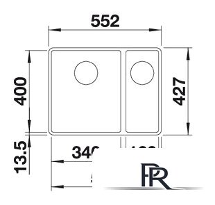 Кухонная мойка Blanco Subline 340/160-F 525984 (черный) - Изображение №2 — Интернет-магазин ПроЗаказ