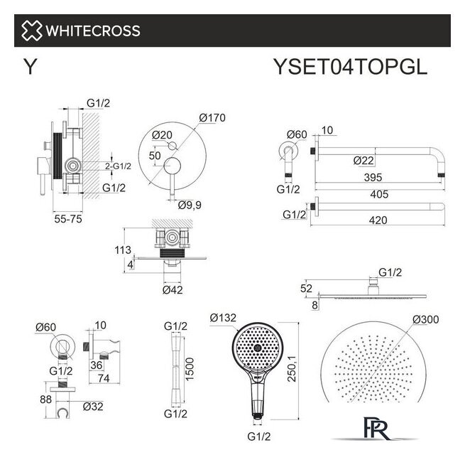 Душевая система  Whitecross Y YSET04TOPGL (золото) - Изображение №3 — Интернет-магазин ПроЗаказ