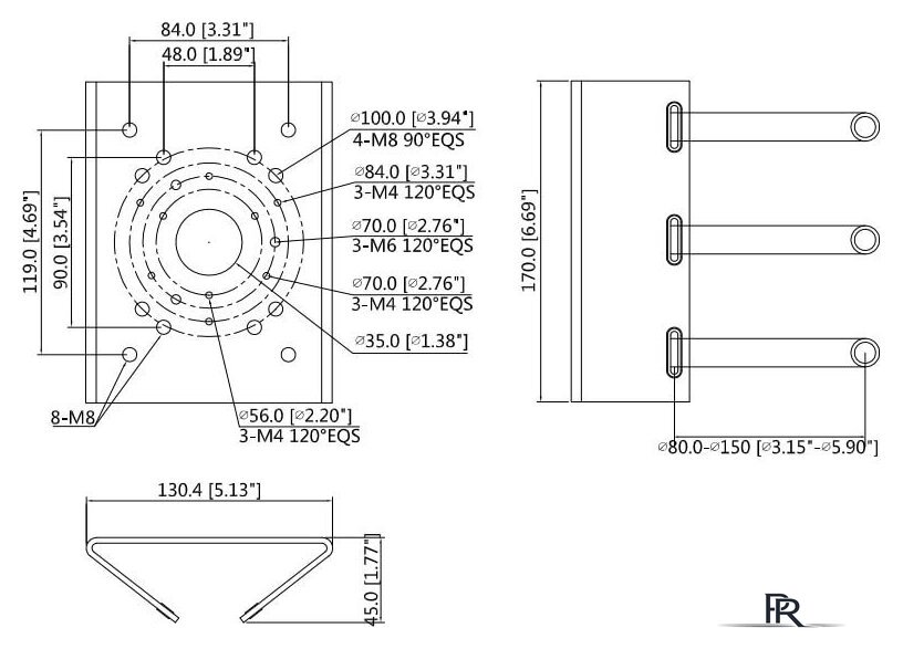 Крепление для камер видеонаблюдения Dahua DH-PFA150 - Изображение №6 — Интернет-магазин ПроЗаказ