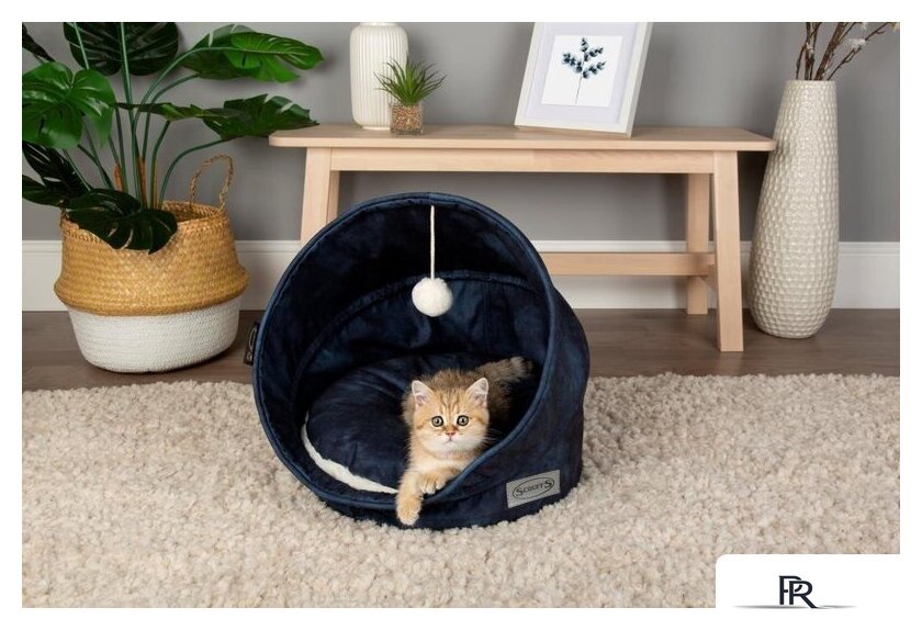 Лежак Scruffs Kensington Cat Cave 661808 (синий) - Изображение №4 — Интернет-магазин ПроЗаказ