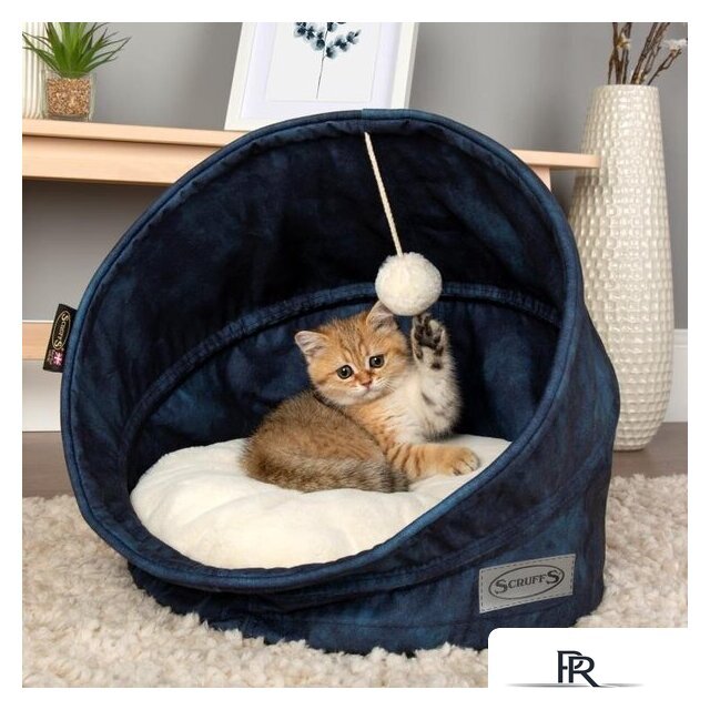 Лежак Scruffs Kensington Cat Cave 661808 (синий) - Изображение №3 — Интернет-магазин ПроЗаказ