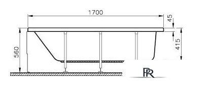 Ванна Vitra Neon 170x75 (прямоугольная) - Изображение №3 — Интернет-магазин ПроЗаказ