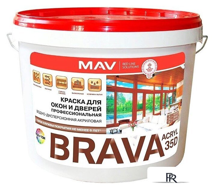 Краска MAV Brava ВД-АК-1035Д 11 л (белый полуматовый) - Изображение №1 — Интернет-магазин ПроЗаказ