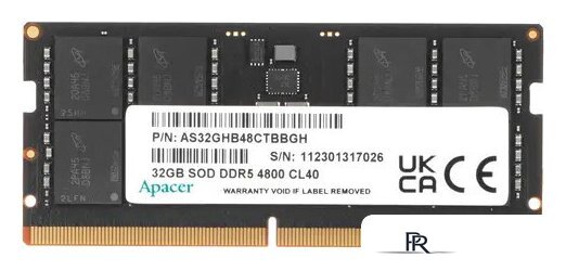 Оперативная память Apacer 32ГБ DDR5 SODIMM 4800 МГц AS32GHB48CTBBGH - Изображение №1 — Интернет-магазин ПроЗаказ