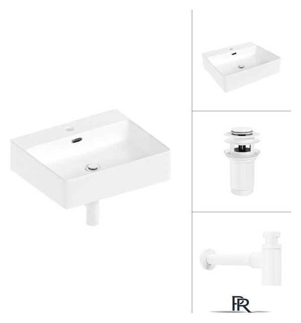 Умывальник Lauter 21478 + клапан 21190W + сифон 21635W (белый матовый) - Изображение №1 — Интернет-магазин ПроЗаказ